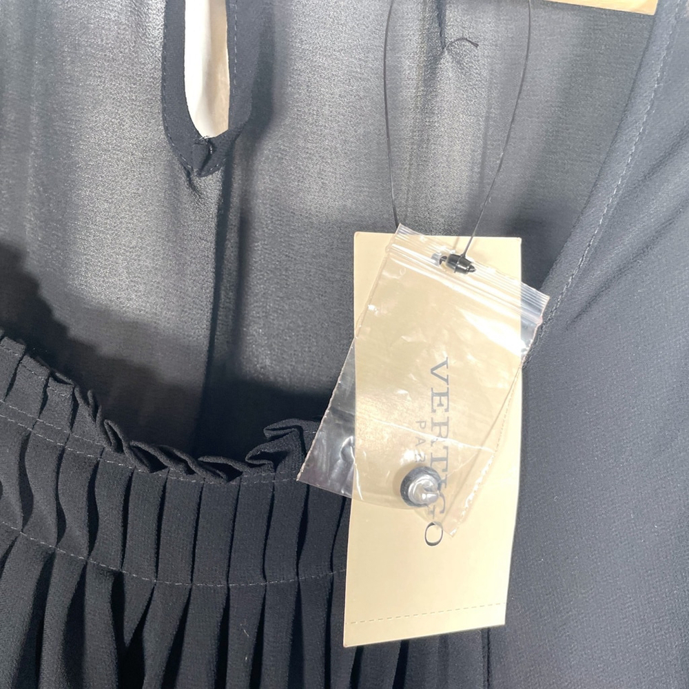 Vertigo Paris Popover Top LARGE Black Sheer Whimsigoth Balloon Sleeve NEW $160 - Picture 6 of 8